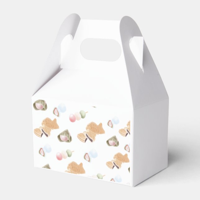 Japanese Wagashi Pattern Favor Box (Back Side)