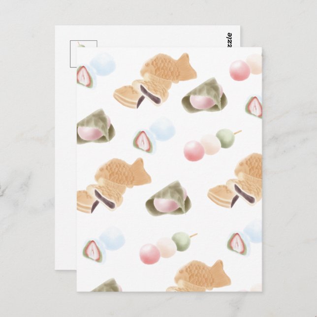 Japanese Wagashi Pattern Postcard (Front/Back)