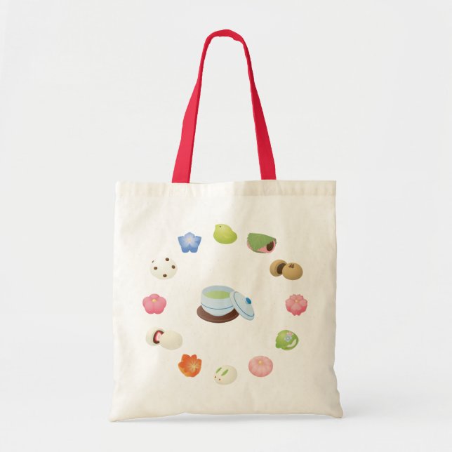 Japanese Wagashi Sweets Tote Bag (Front)