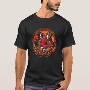 Japanese Warrior Mask Mempo Samurai Shinobi Warrio T-Shirt