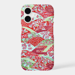 Japanese Washi Art Red Floral Origami Yuzen