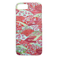 Japanese Washi Art Red Floral Origami Yuzen