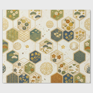 Japanese Washi Paper Hexagon Pattern | Seamless Sa