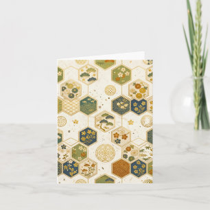 Japanese Washi Paper Hexagon Pattern Seamless Sa Card