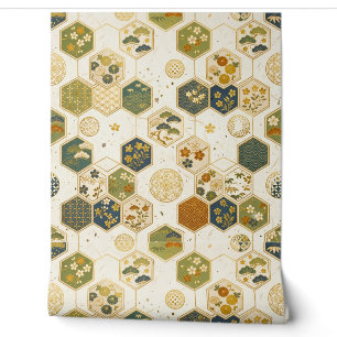 Japanese Washi Paper Hexagon Pattern Seamless Sa Wallpaper