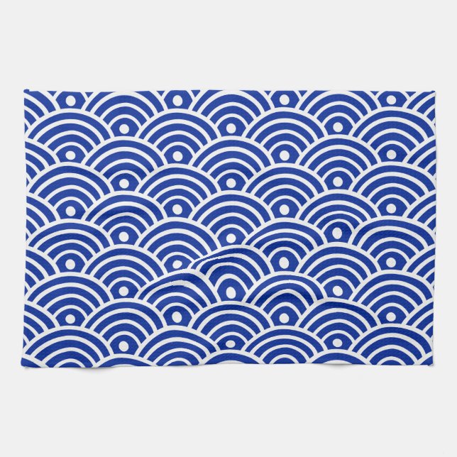 Japanese Water Wave  Kitchen Towel (Horizontal)