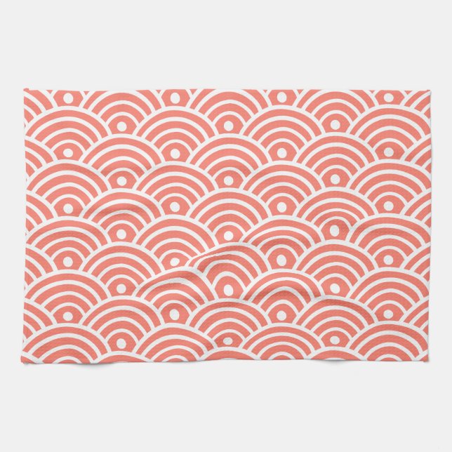 Japanese Water Wave  Kitchen Towel (Horizontal)