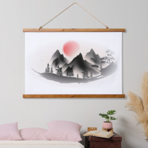 Japanese watercolor hanging tapestry