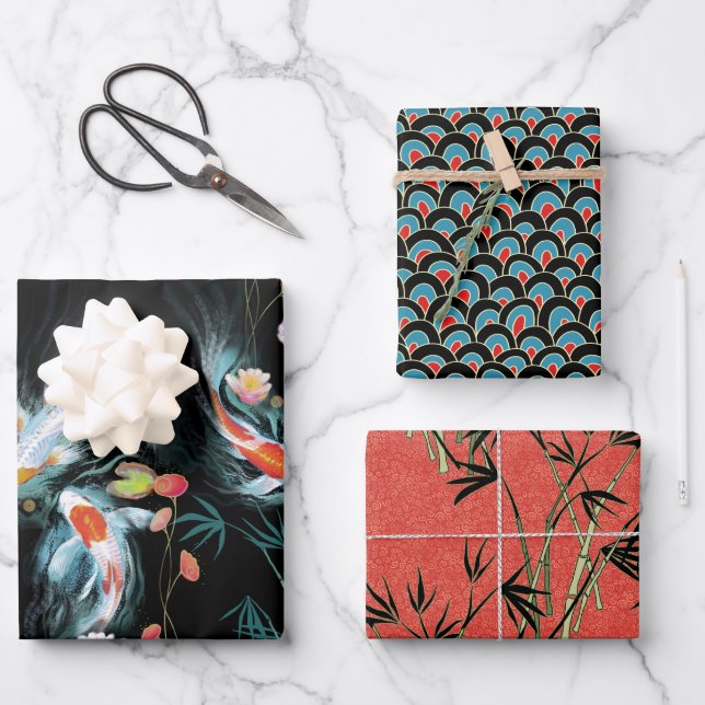Japanese Watergarden Gift Wrap Sheet Set (Front)