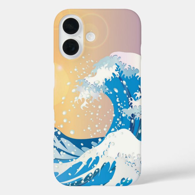 Japanese Wave Art Sunset Ocean Case-Mate iPhone Case (Back)