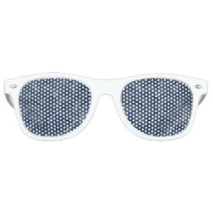 Japanese wave pattern motif dark blue white retro sunglasses