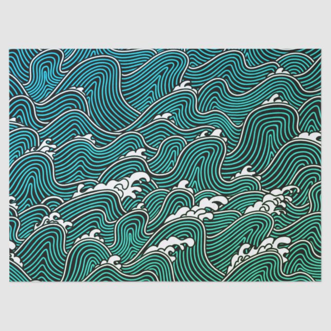 JAPANESE WAVE PATTERN Tissue Paper (Front)