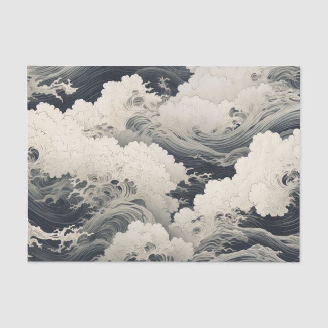 JAPANESE WAVE PRINT TISSUE PAPER (Front)
