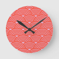 Japanese Wave Seigaiha Pattern Pink Red