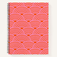 Japanese Wave Seigaiha Pattern Preppy Orange Pink