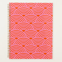 Japanese Wave Seigaiha Pattern Preppy Orange Pink 