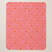 Japanese Wave Seigaiha Pattern Preppy Orange Pink