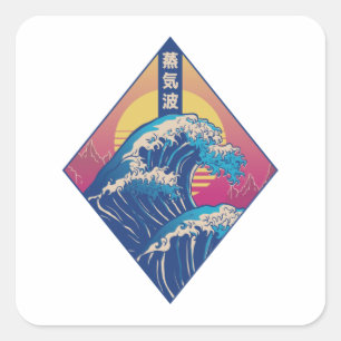 Japanese Wave Square Sticker