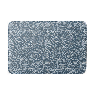 Japanese Wave Style Pattern Bath Mat