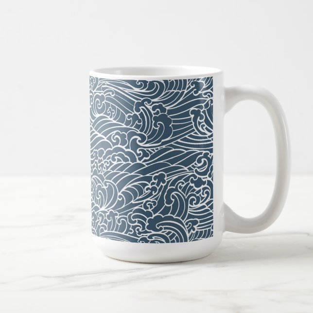 Japanese Wave Style Pattern Coffee Mug (Right)