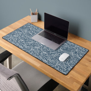 Japanese Wave Style Pattern Desk Mat