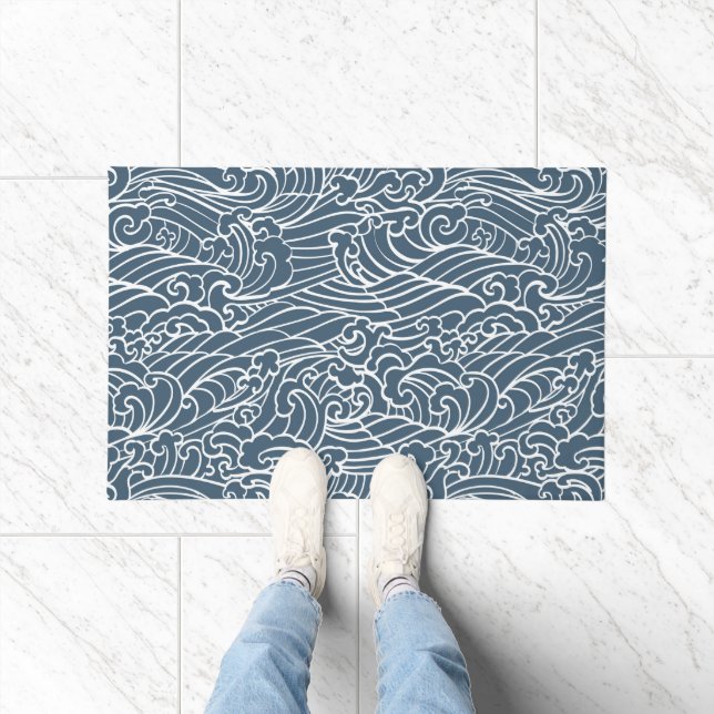 Japanese Wave Style Pattern Doormat (Indoor)