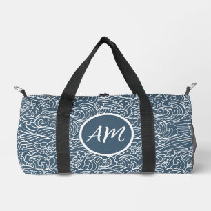 Japanese Wave Style Pattern Duffle Bag