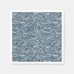 Japanese Wave Style Pattern Napkin