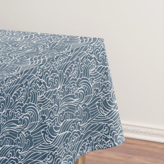 Japanese Wave Style Pattern Tablecloth (In Situ)