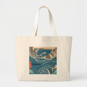 Japanese Waves Naruto Whirlpool Artwork Large Tote Bag