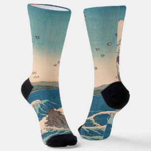 Japanese Waves Naruto Whirlpool Artwork Socks