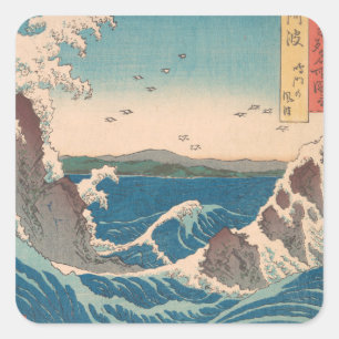 Japanese Waves Naruto Whirlpool Artwork Square Sticker