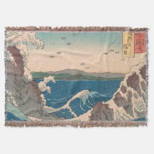 Japanese Waves Naruto Whirlpool Artwork Throw Blanket