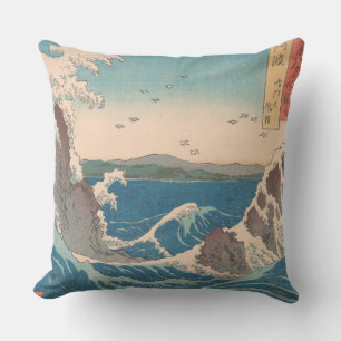 Japanese Waves Naruto Whirlpool Artwork Throw Pillow