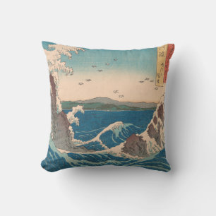 Japanese Waves Naruto Whirlpool Artwork Throw Pillow