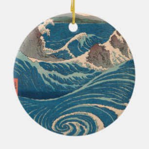 Japanese Waves Naruto Whirlpool Ocean Artwork Ceramic Ornament