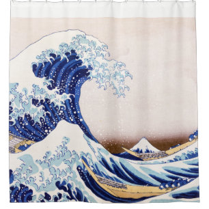 Japanese Waves Shower Curtain