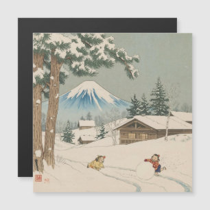 Japanese winter landscape - magnetic card