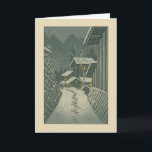 Japanese Winter Scene - Christmas Card<br><div class="desc">An original design inspired by Kasamatsu,  of a snow-laden Japanese street.</div>