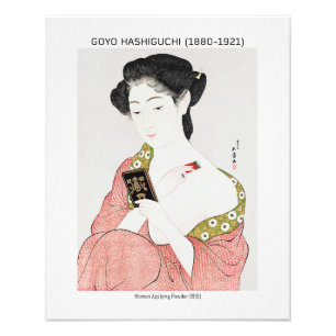 Japanese woman applying powder - Goyō Hashiguchi Photo Print
