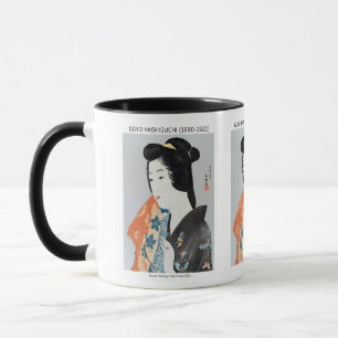 Japanese woman holding her towel - Goyō Hashiguchi Mug