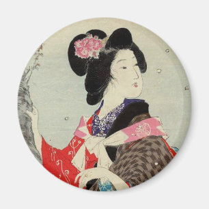 Japanese Woman Lady Suzuki Kason Sakura Japan Art Magnet