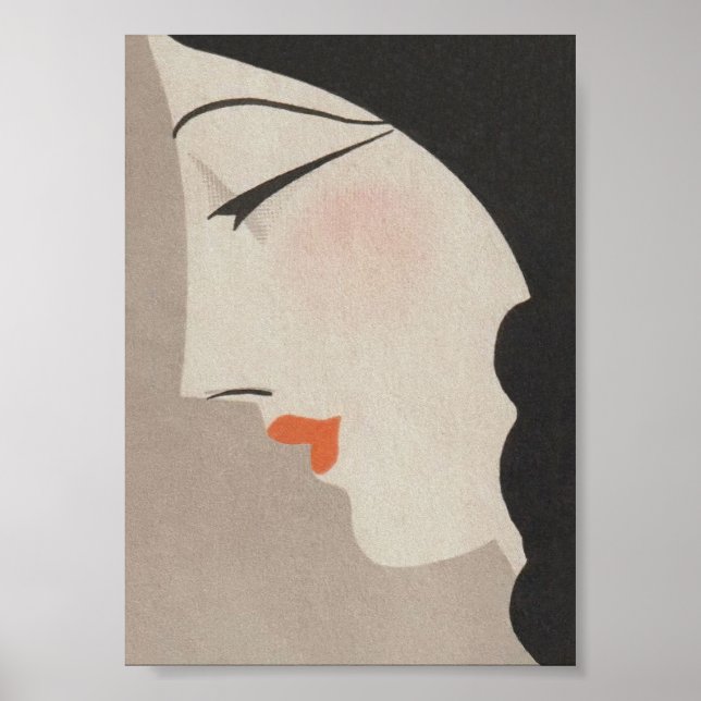 Japanese Woman Portrait Vintage Art Poster (Front)