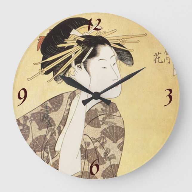 Japanese Woman  Wall Clock (Front)