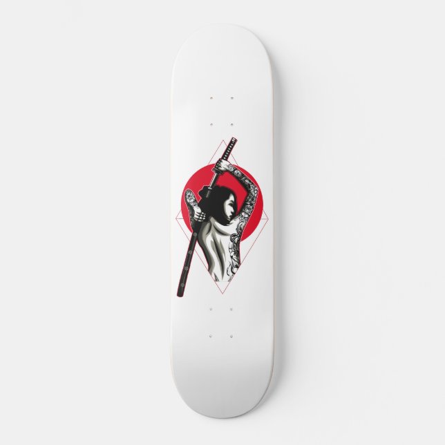 Japanese Woman Warrior Skateboard (Front)