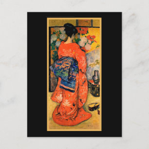 Japanese Woman with a Fan Postcard