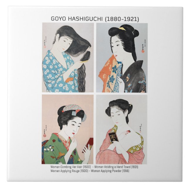 Japanese women portraits  - Goyō Hashiguchi  Tile (Front)