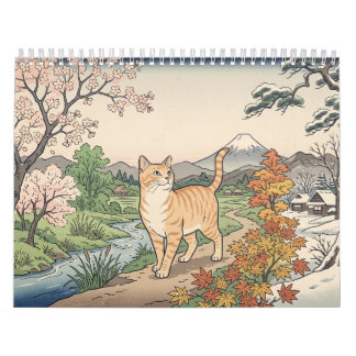 Japanese Woodblock Cats – 12 Months of Japan Wall  Calendar