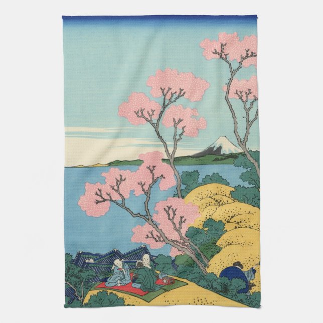 Japanese Woodblock: Fuji from Gotenyama Kitchen Towel (Vertical)