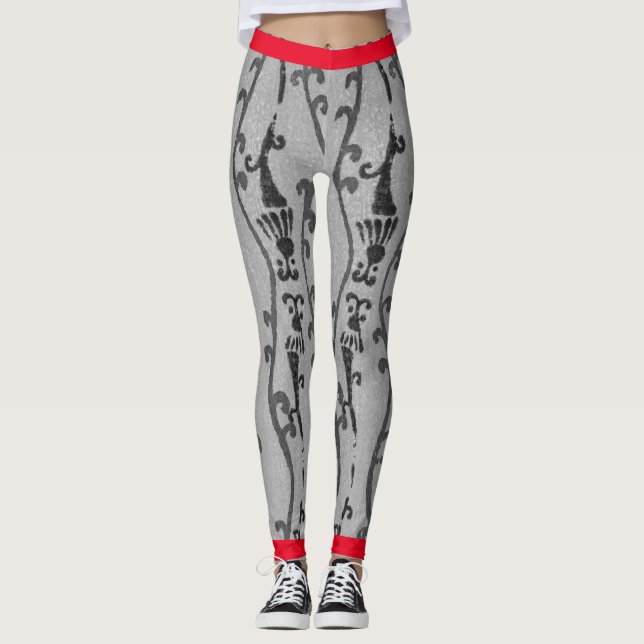 JAPANESE WOODBLOCK PATTERN PRINTED LEGGINGS (Front)